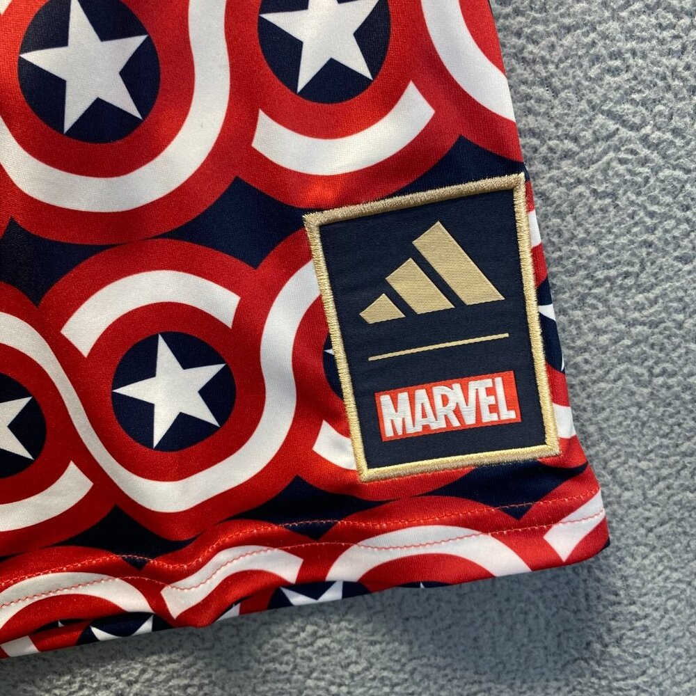 Adidas Marvel‎ Captain America Shirt Size M Slim Fit Red White & Blue mens NEW - Picture 14 of 16
